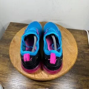Nike Air Max 270 Running Shoes Blue Pink Men\'s Size 9.5 BV6078-400 Nike Air Max 270 South Beach Light Blue Fuchsia Pink Black  main image 4